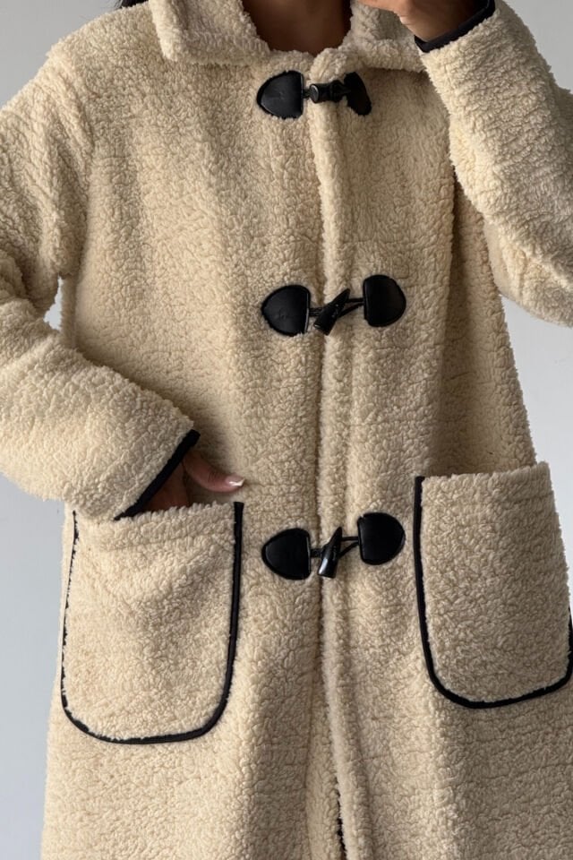 Peluş Kuzu Kıvırcık Rahat Kalıp Mont