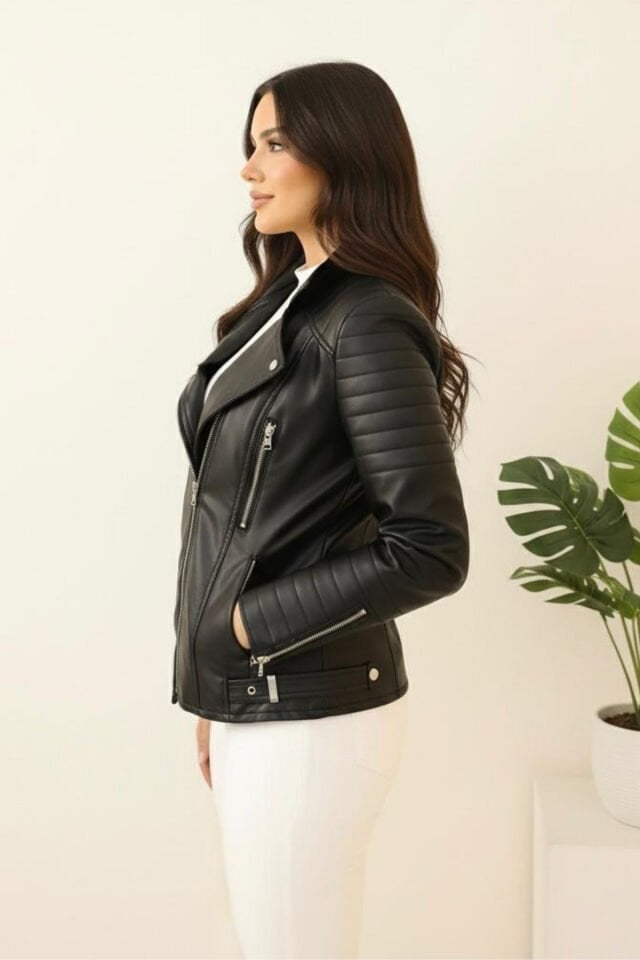 Suni Deri Yeni Sezon Polar Astarlı Mont KS2558