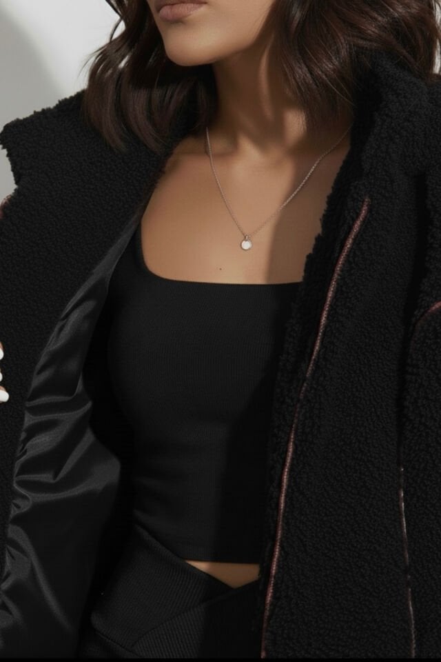 Peluş Yeni Sezon Kadın Kapüşonlu Astarlı Mont KS2563