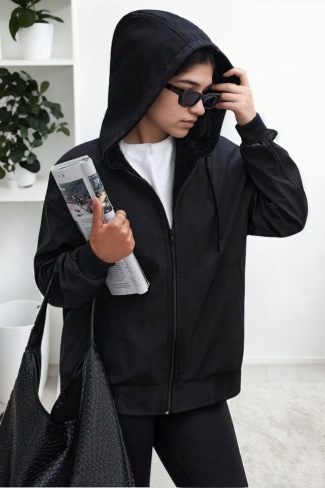 Bomber Etek Ve Kol Ucu Trikolu Mont