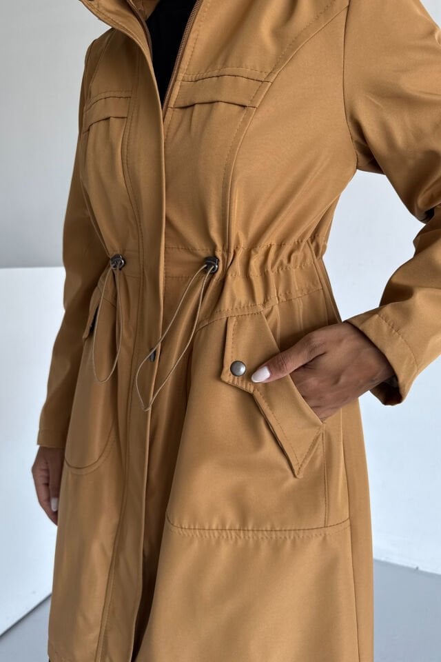 Bondit Kapüşonlu İçi Kürk Astarlı Cepli Mont KS2540