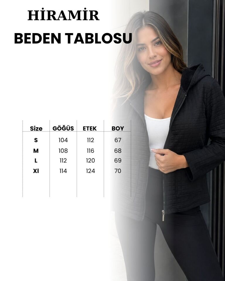 Kadın Kapüşonlu Kapitone İçi Kürklü Kışlık Mont KS2602 Taş - XL