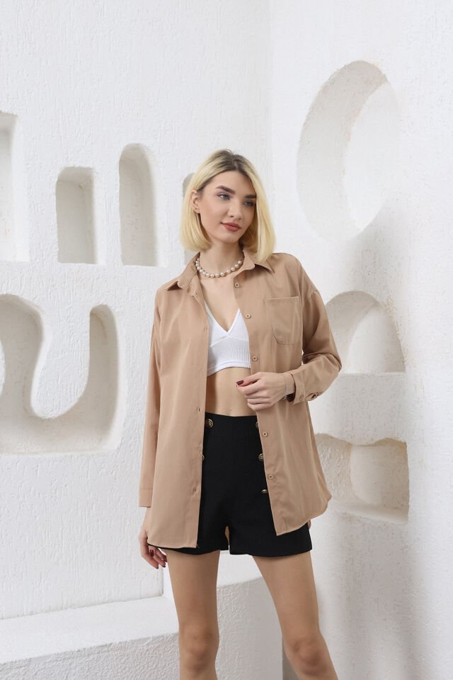 Oversize  Tek Cepli Gömlek