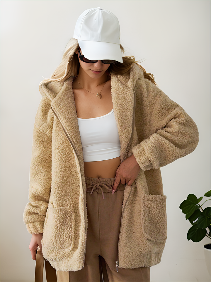 Kuzu Kıvırcık Torba Cepli Kolej Mont Bej - XL