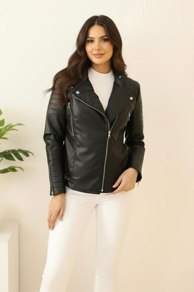 Suni Deri Yeni Sezon Polar Astarlı Mont Siyah KS2558 38 - siyah